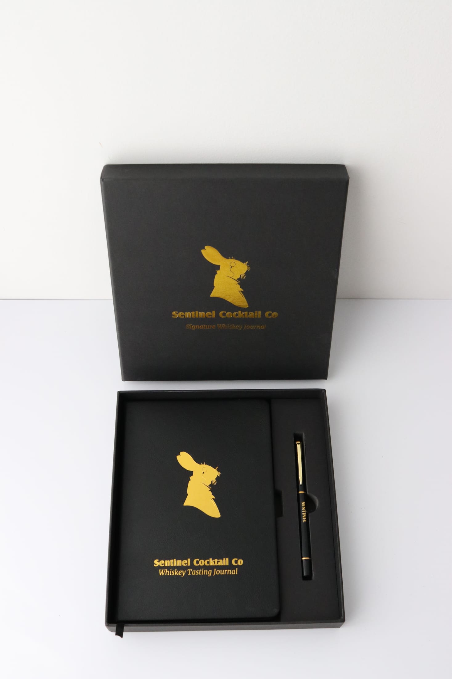 Sentinel Signature Whiskey Tasting Journal presented in its gift box