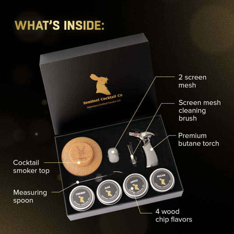 Sentinel Cocktail Smoker Kit contents displayed.